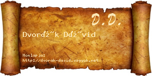 Dvorák Dávid névjegykártya
