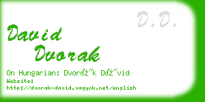 david dvorak business card